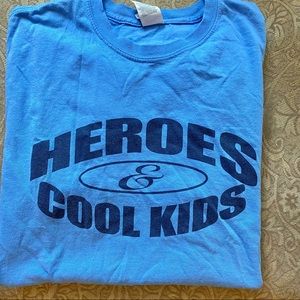 Youth Blue Short Sleeve Tee Heroes & Cool Kids M